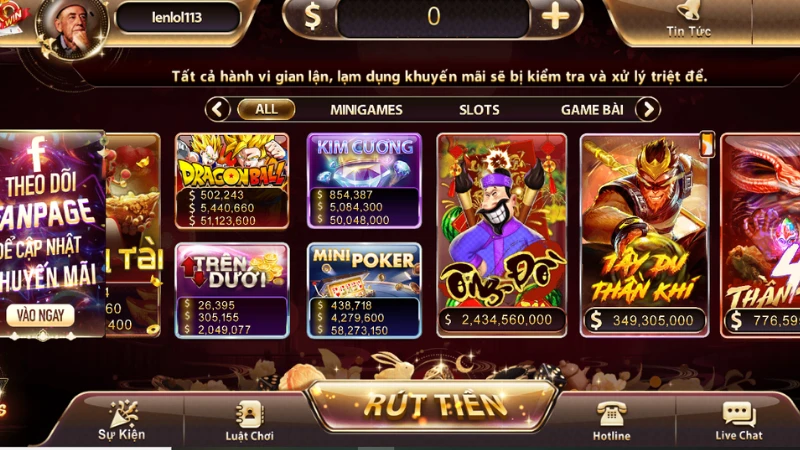 Giới Thiệu Zowin - Nền Tảng Cá Cược Đổi Thưởng Uy Tín 2 Giao diện chính thức của sân chơi này