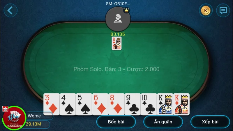 Không có phỏm trong cách chơi phỏm 9 cây sẽ tính là thua cuộc